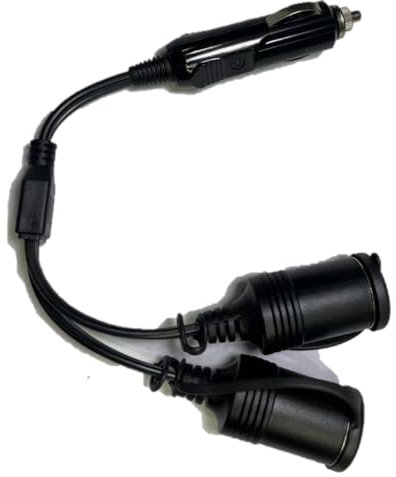 30cm 12V/24V Twin Cigarette Lighter Socket Adapter – 10A Fused 120W Dual Socket Splitter for Cars Vans Utes Trucks & Motorhomes Twin Outlet Power Lead