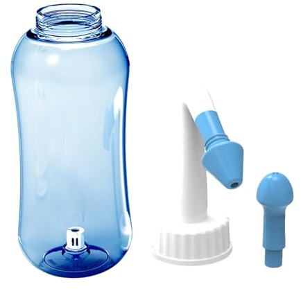 Fulenyi Botella de enjuague sinusal,Botella de enjuague nasal | Limpiador de lavado de nariz Enjuague a presión Irrigación nasal,Botella de enjuague sinusal Neti Pot de 300 ml para adultos y niños