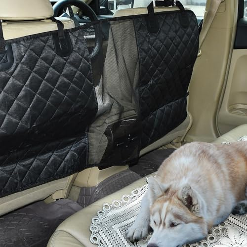 XhuangTech Dog Car Barrier Net, Dog Mesh Car Divider with Adjustable Straps and Hook, Car Barrier Guard Netting Mesh Between Seats Car Seat Back Protector Anti-Scratch Universal Fit