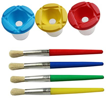 NUOBESTY Kit Accessoires De Peinture avec Pinceaux à Pigments Gobelets De Lavage Stylos à Gribouiller Et Supports De Lavage pour Dessin DIY