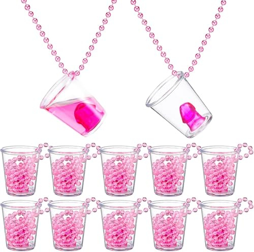 joonnair 12 Vasos de Chupito para Colgar, Vasos de Chupito con Cadena, vasos de chupito Jga, Vasos Despedida de Soltera(3 cl/30 ml) – Para Despedidas de Soltero, Fiestas Temáticas
