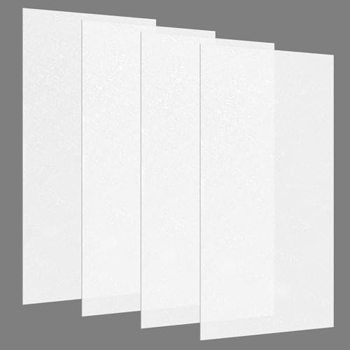 Pushglossy 4 Pack 22.5 x 46.5 x 0.08 Frosted Fluorescent Light Diffuser Panels, Translucent Polystyrene Sheet Replacement for 2x4ft Drop Ceiling Lights for Classroom Office Home