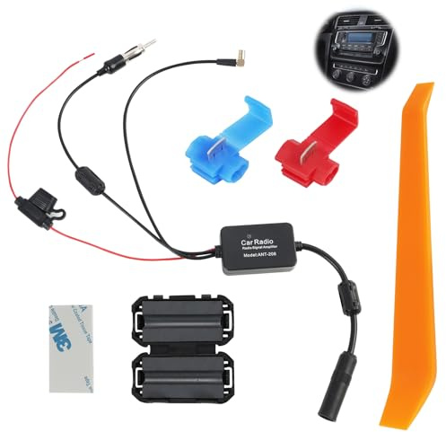 Amplificador y Divisor de Antena Dab A391, Compatible con SMB a DIN para Kenwood,Alpine - Adaptador de Antena FM para Radio Digital Dab+ Plus en Coche, Fácil Instalación, Alta Compatibilidad