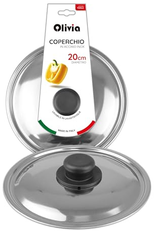 IPEA Tapa Sartén y Olla de Acero Inoxidable – 18/20 / 22/24 / 26/28 cm – Tapa Redonda Universal con Pomo para Sartenes de Cocina y Ollas – Lavable en Lavavajillas