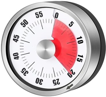 Minuterie Mécanique Visuelle, Dos Magnétique, Rouge/Noir/Blanc, Minuteur De Cuisine Magnétique, Outil De Gestion du Temps, Compte À Rebours De 60 Minutes, pour Les Amateurs De Sport Adultes Profes