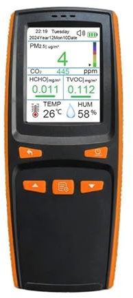Rilevatore portatile di anidride carbonica con funzione di download ed esportazione dati, monitor di gas intelligente 9 in 1 for lavoro e casa Date in tempo reale