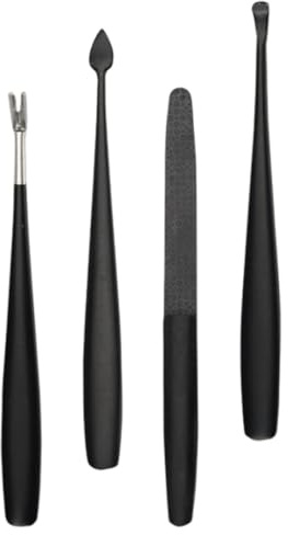 1 Set Kit de Soin des Cuticules, Noir Compact en Acier Inoxydable