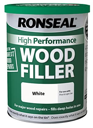 Mastic Ronseal HPWFW1K haute performance pour bois, blanc, 1 kg