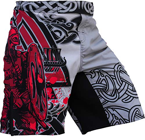 Hardcore Training Fight Shorts Män Boxning MMA Combat BJJ Grappling Fitness Muay Thai Kickboxning No Gi Kickboxing (DE/NL/SE/PL, Alfa, 3XL, Regelbunden, Regelbunden, grå)
