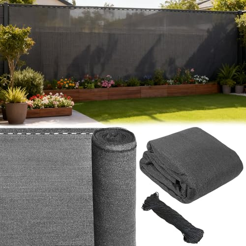 BB Sport Sichtschutz 1.8m x 25m Grey Zaunblende 150 g/m² Schattiernetz Tennisblende inkl. Nylonkordel UV-resistent reißfest windfest 7 Jahre Garantie auf Material*