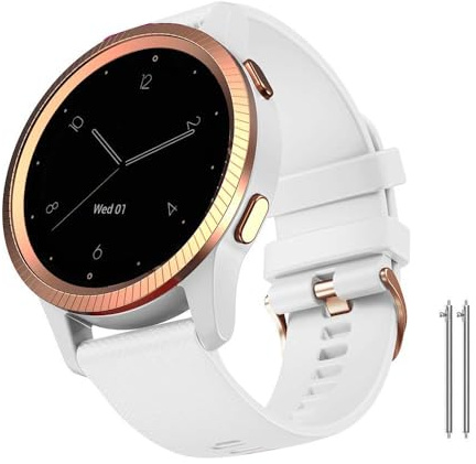 NotoCity Compatible con Garmin Vivoactive 4S Correa 18mm Reemplazo de Correa para Garmin Vivoactive 4S (40mm), Vivomove 3S (39mm) Pulsera de Silicona (S, Blanco)