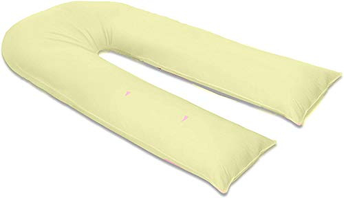 Federa a forma di U, per gravidanza, maternità, allattamento, federa per cuscino intero (crema, 2,3 m U solo per federa)