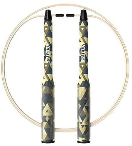 Velites Corde à Sauter Fire 2.0 pour Crosstraining Corde de Vitesse lestée pour Double Unders [Poids Non Inclus]. Également conçue pour Le Fitness, la Boxe et Le MMA