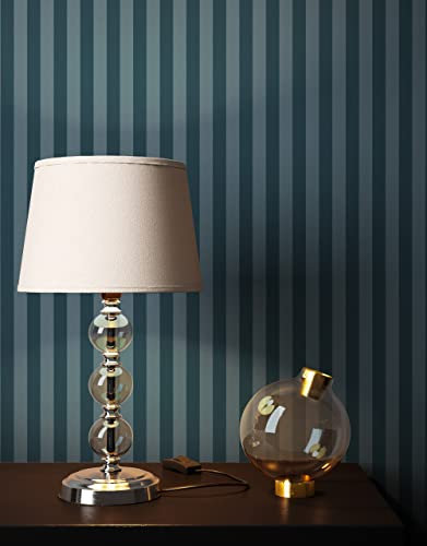 NEWROOM Tapete Blau Vliestapete Steifen - Streifentapete Landhaus Blockstreifen Linien Modern inkl. Tapezier-Ratgeber