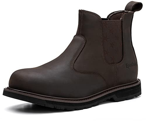 Epochsaga Composito/Punta d'acciaio Chelsea Stivali da lavoro di sicurezza Scarpe industriali costruzione Moda isolata