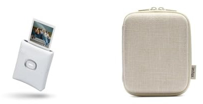 instax SQUARE Link smartphone printers & Square Link Smartphone Printer case, Woven Ivory