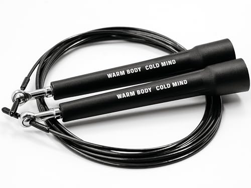 WARM BODY COLD MIND Springseil – Verstellbares Speed Rope für Fitness, Cross-Training und Box-Workouts (Schwarz)