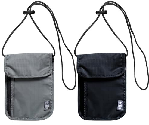 JSTHHTT 2 Pcs Brustbeutel Herren Umhängegeldbeutel für Kinder Erwachsene,Brustbeutel RFID Blocker Brustbeutel Jungen,Umhängeportemonnaie mit Vielen Fächern,Brusttasche Kinder Geldbeutel zum Umhängen