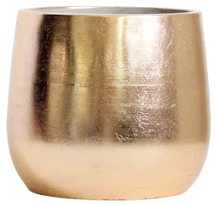 Olly & Rose - Vaso per piante in ceramica con lamina d'oro per interni - 16 cm, vasi da fiori e da giardino per la decorazione d'interni e giardini contemporanei