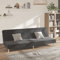 Willood Schlafsofa 2-Sitzer Dunkelgrau Stoff Sofa mit Holzrahmen, Schlafcouch für Wohnzimmer Heimkino Büro, Couch Sofabett Tagesbett Gästebett