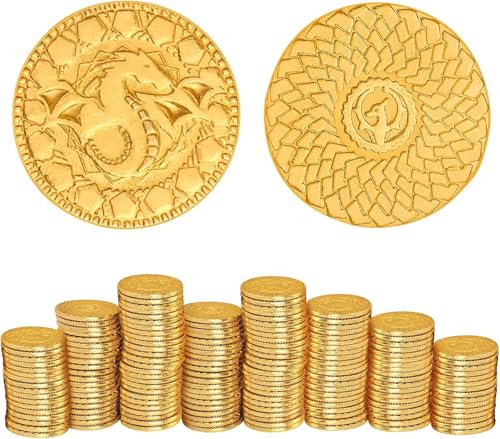 Byhoo 50 PCS Fantasy Coins for DND, Dragon Scale Coins with Pouch