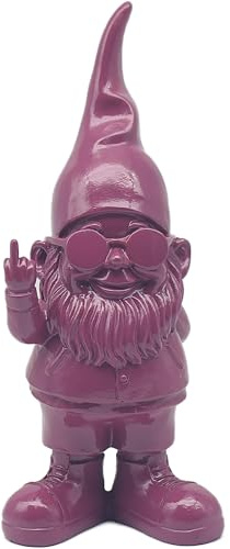 Lesser & Pavey Gnomes Home Decor Figurines & Ornaments For Home & Office | Decorative Home Accessories Statues For Indoor & Outdoor | Lovely Gifts for Women & Men Swearing Purple 27 Cm