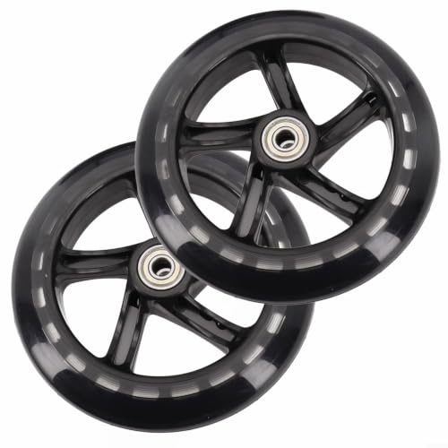 Ruedas Silenciosas de PU para Patinete Paquete de 2 Ruedas de Repuesto para Patines de Ruedas para Carrito Silla de Ruedas 125mm 145mm 180mm 200mm (145mm*30mm translúcidas)