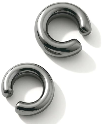 AFCJLTO 1 paire Ear Cuff Boucles d'oreilles non piercings, Noir, Cuivre, Non percé, Clip, Rétro