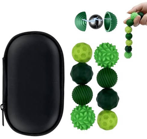 LUMITRRA 8 Antiestrés Pelota, Magnéticas Anti Estrés, Mini Pelotas de Acupresión, Juguetes Sensoriales, para Aliviar Ansiedad y Relajar Mano, Ideal para Relajación Mejorar Concentración