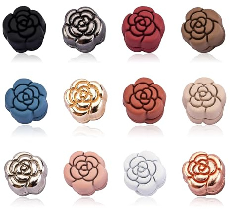 svpfuo 12 stycken magnetiska hijabklämmor, hijabstift, magnetknappar utan sömnad, rostskyddsprocess, lämplig för att fixera halsdukar, dekorera kläder och för att undvika översikt, 1,3 * 1,3 * 1 CM
