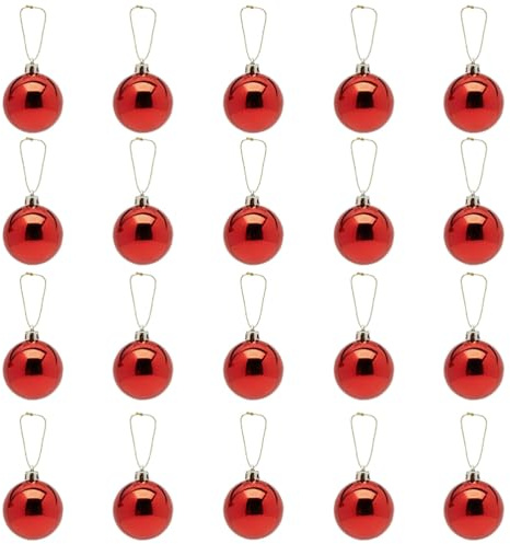 20 boules décoratives pour sapin de Noël, décorations de Noël en plastique à suspendre à l'extérieur, résistantes au gel et aux intempéries, boules décoratives pour sapin de Noël d'extérieur 2 cm