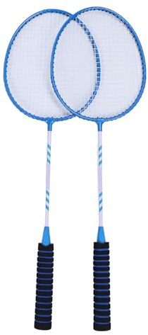 Bamjour Set da Badminton, 2 Pezzi Racchette da Badminton per Adulti Adolescenti Racchette da Antiscivolo in Lega di Ferro Set Racchetta da con Volani in Nylon Borsa da Trasporto Racchetta da per