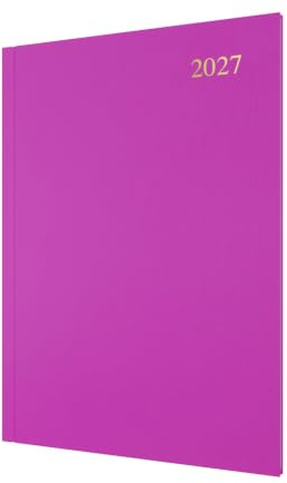 2027 Calendar Year Planner - 12 Month A4 Week-to-View Diary - Hard Cover in Pink - Collins Debden Essential Range (ESSA43.50-27)