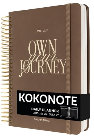 Kokonote Agenda 2026 2027 Dia por página A5 marron Mocha | Agenda Escolar Marron, Mujer Universitaria, Oposiciones o Insituto, Págs. Alto Gramaje, Con Pegatinas y apartados funcionales