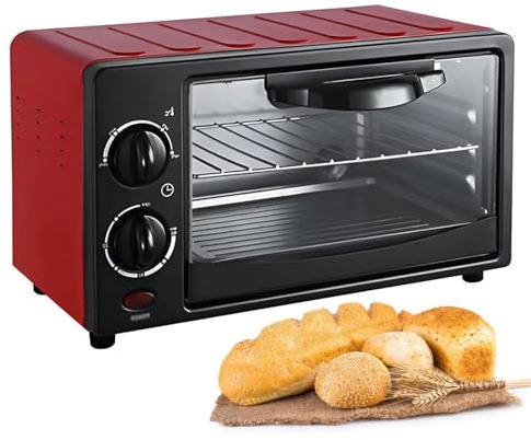 Multifunktionell bänkskiva med varmluftsugn och justerbar temperatur, för frukostberedning hemma och i cateringbranschen (Red)