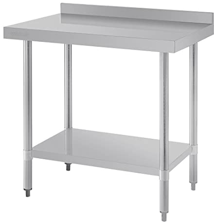 Vogue Vorbereitungstisch aus Edelstahl, mit Aufsatz, 900 x 900 x 600 mm, gewerbliche Nutzung, Silber