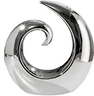 Keramik Deko-Objekt Swing Silber 20cm Wave Figuren Skulptur