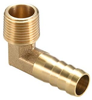 sourcing map Messing Barb Rohr 90 Grad Ellbogen 12mm Stachel x 3/8 PT Stecker Leitung