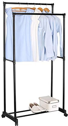 HTI-Line Kleiderständer Lena 2 Schuhablage Garderobenwagen Kleiderstange Offene Garderobe Regal Garderobe