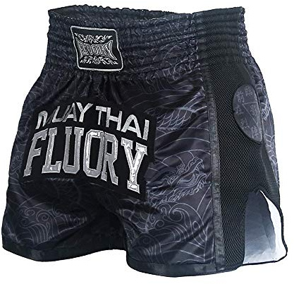 FLUORY Muay Thai Shorts, MMA Fight Shorts Ropa de Entrenamiento Jaula Lucha Grappling Artes Marciales Kickboxing Shorts Ropa