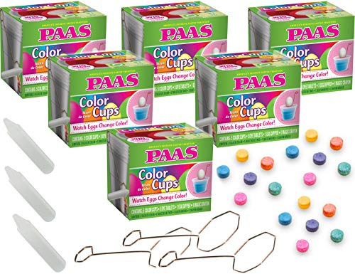 Paas Juego de 6 vasos para colorear huevos de Pascua