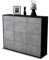 Stil.Zeit Highboard Kommode Stefanie, Korpus anthrazit matt, Front Industrie-Design Beton (136x108x35cm), Push-to-Open Technik & Leichtlaufschienen