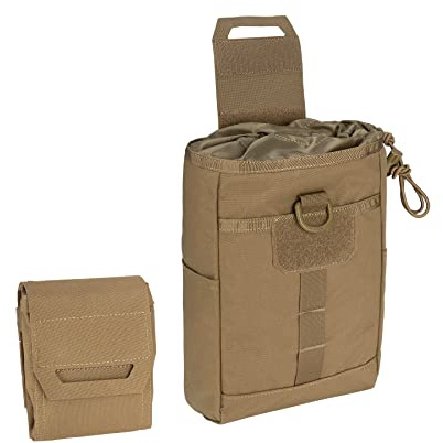 IDOGEAR Pochette de Décharge Tactique Pochettes à Cordon pour Ceinture Tactique Gilet Sac à Dos Pochette Utilitaire Pliable