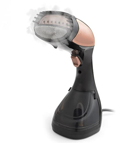Beldray BEL01552RG-150 Handheld Clothes Steamer - Portable Vertical Garment Steamer, 1100W Wrinkle Remover, 180ml Detachable Water Tank, 30 Second Fast Heat Up, 2-In-1 Fabric & Lint Brush, Rose Gold