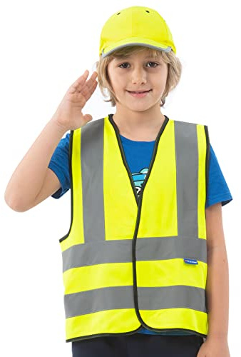 AYKRM children High visibility viz vest kids reflective safety vest yellow