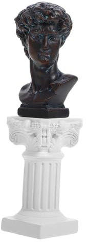 Warmhm 1satz Mini David Büste Statue Mit Römischer Säule Resin Dekorationsfigur Für Schreibtisch Und Teiliges Antikbronze Und Stilvolle Und Sammlerstück
