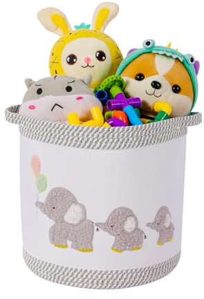 Baby Toy Basket Baby Washing Baskets Toy Storage Box, Kids Laundry Hamper Blanket Baskets, Cute Elephant Nursery Storage Basket Toy Organizer Bins For Girls Boys Kids Baby Shower Gifts Baskets