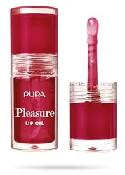 Pupa Gloss Pleasure Lip Oil, Elisir per Labbra Extra Nutriente, Finish Lucido Effetto 3D - Disponibile in 4 Varianti di Colore e Trattamento (004 Juicy Cherry, Aroma Ciliegia)