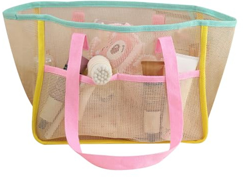 Générique Sac Cabas de Plage,Tote Filet Piscine Plage - Pochette Étanche Au Sable Et Organisation Pour Serviettes, Jouets, Bouteilles Et Courses