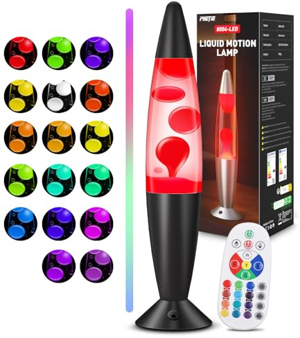 PHEJIE 1 Lampada liquida con telecomando a 17 colori con modalità di cambio automatico, timer da 8 ore, luce notturna per la camera dei bambini, la camera da letto